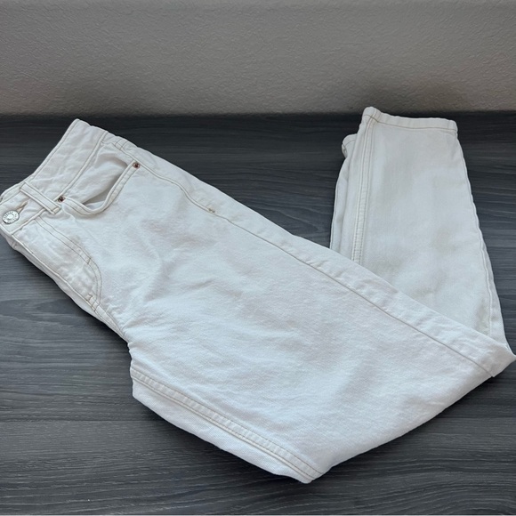 TopShop Petite Mom Jeans Off White Cream Women’s Size 24 - Picture 3 of 7